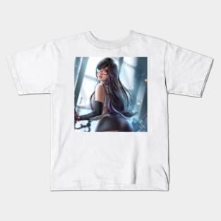 Cute Glasses Tifa Lockhart Fanart Kids T-Shirt